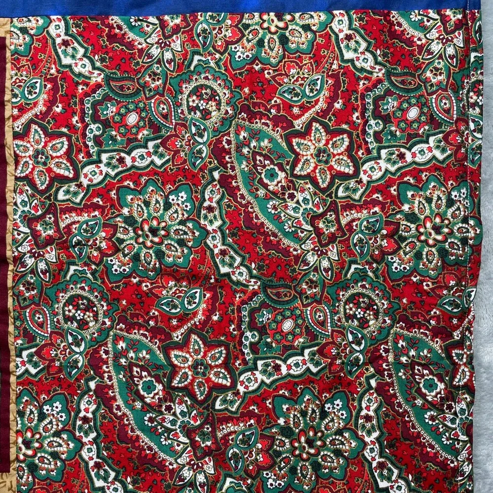Quilted Christmas Throw Blanket Tree Santa Snowman Stocking Holiday Decor 44x35